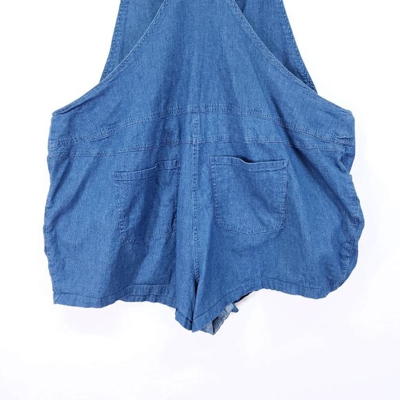 Torrid Overalls Blue Chambray Shortalls Jean Square Neck Stretch Women’s Size 2X - Picture 10 of 15